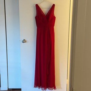 Amsale Red Gown (pure silk) - Size S